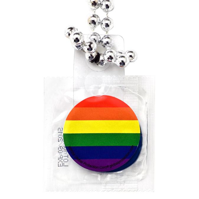 Pride Flag Condom Throw Beads, Box of 36 | Global Protection Corp.